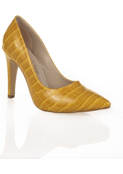 Hardal Cilt Aynalı Stiletto Topuklu Kadın Klasik Ayakkabı 1501CNR modelleri