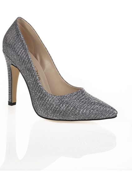 Platin Mercan Aynalı Stiletto Topuklu Kadın Klasik Ayakkabı 1501CNR