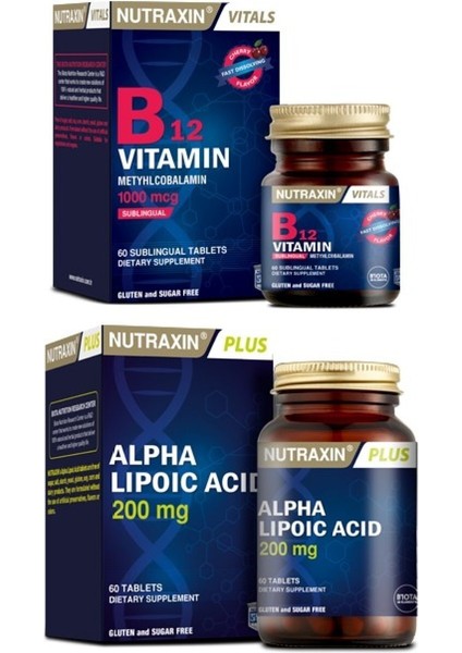 Alpha Lipoic Acid 200 Mg 60 Tablet + Vitamin B12 1000 Mg 60 Tablet