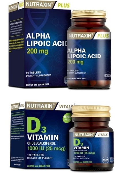 Alpha Lipoic Acid 200 Mg 60 Tablet D3 Vitamini 120 Tablet