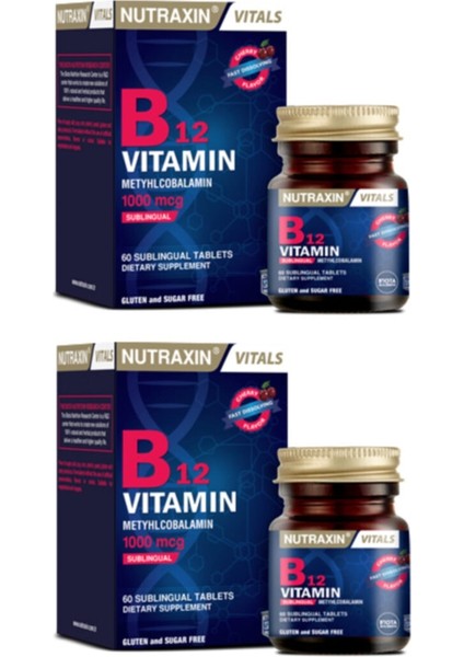 B12 Vitamini 1000 Mcg 60 Dilaltı Tableti X2 Adet
