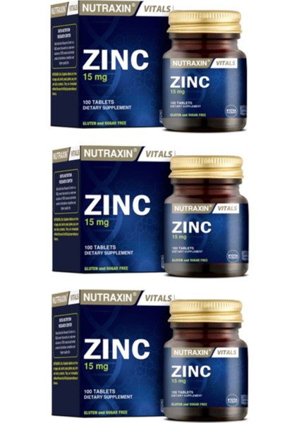 Zinc Sulphate 15 Mg 100 Tablet X3 Adet