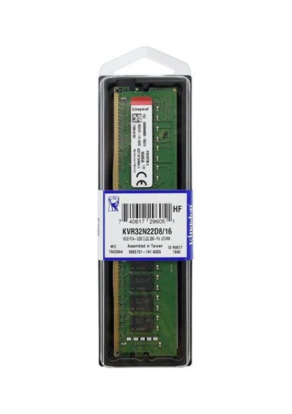 KVR32N22D8/16 16GB 3200MHz DDR4 RAM CL22 Desktop RAM