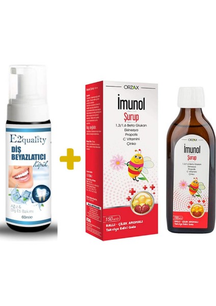 E2'Quality Diş Beyazlatıcı Köpük + Orzax Imunol Şurup 150ml