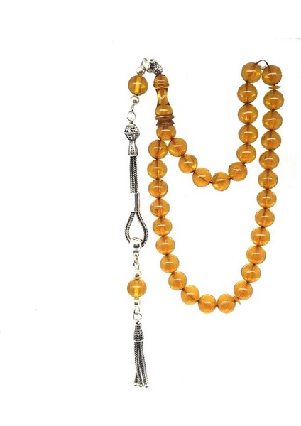 Bal Rengi Tonlarında Sarı Gümüş Püskül Ateş Kehribarı T