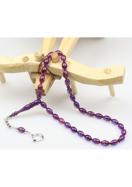 Beyzi Parlement Mavisi Ateş Kehribar Tesbih modelleri