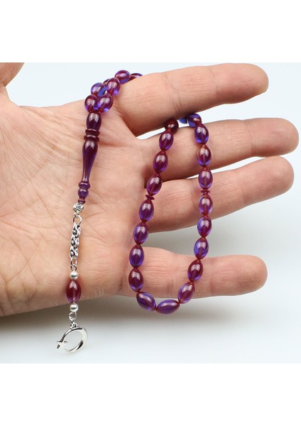 Beyzi Parlement Mavisi Ateş Kehribar Tesbih indirimleri