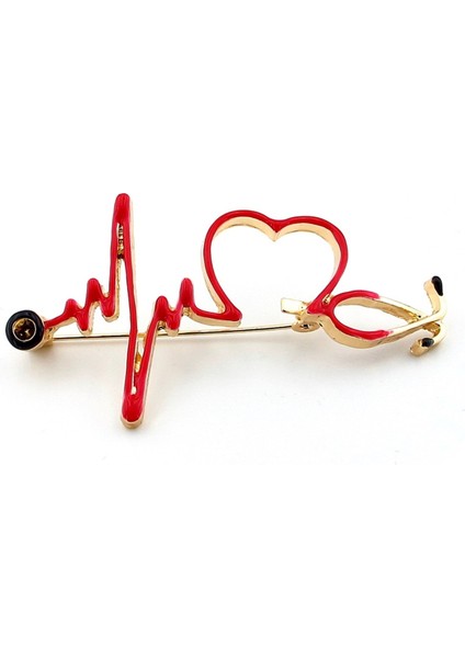 Kalp Atışı Çizgi Nabız Doktor Tıp Metal Broş Rozet Pin RZ050