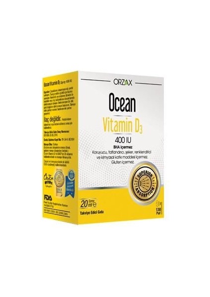 Ocean Vitamin D3 400 Iu Sprey 20ML SKT:01/2023