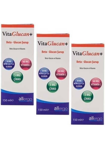 Beta-Glucan Vitamin Surup 150 Ml. 3ADET SKT:03/2023
