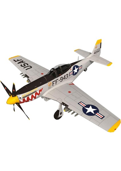 B Baosity 1/33 Ölçekli Kağıt P-51D Fighter Dıy Uçak Modeli Ev Masaüstü Süsleme (Yurt Dışından)