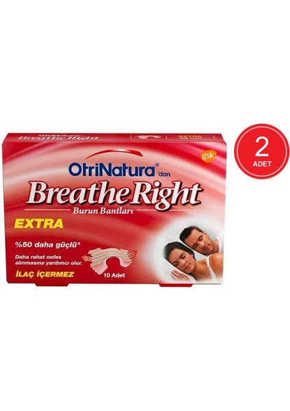 Breathe Right Ekstra Burun Bandı Normal Boy 10'lu x 2 Paket
