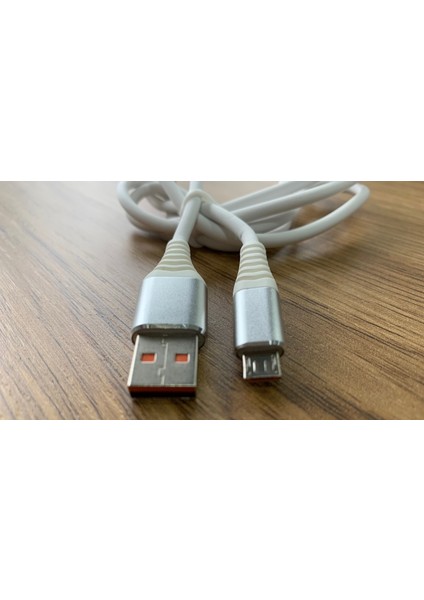 3 Amper 1 Metre Micro USB Android Hızlı Şarj Data Kablo Samsung Huawei Xiaomi Uyumlu Beyaz