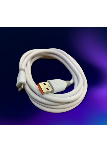 2.4 Amper 2 Metre Micro USB Android Hızlı Şarj Data Kablo Samsung Huawei Xiaomi Uyumlu Beyaz
