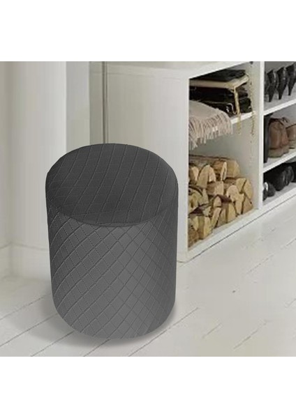 Yuvarlak Osmanlı Slipcovers Sandalye Kapak Kalın Polyester Mobilya Koruyucu Gri (Yurt Dışından) indirimleri