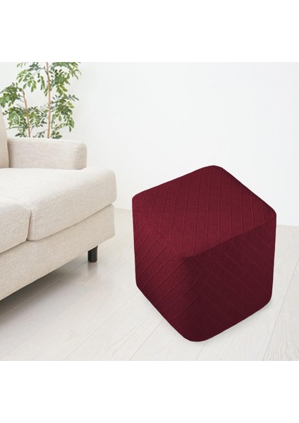 Kare Ayak Dışkı Streç Dışkı Koruyucu Kapakları Footrest Ayak Dışkı Koyu Gri (Yurt Dışından)