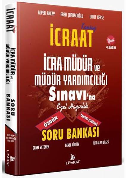 Liyakat Yayınları Icra Müdür ve Müdür Yardımcılığı Sınavına Özel Hazırlık Tamamı Çözümlü Soru Bankası - Konsey Icraat (2022 Sınavına Özel Hazırlık)