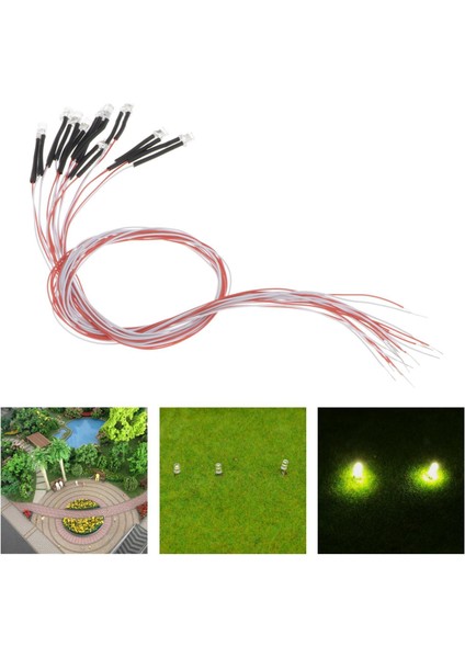 10PCS 3mm Ön LED Leds Ampul 20CM Prewired Exitting Diyotları DC3V Sıcak Beyaz (Yurt Dışından)
