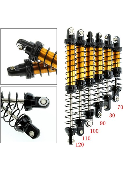 4x Metal Rc Araç Şok Emiciler 1/10 Damper Model Yedek Parçalar 90MM Stil 3 (Yurt Dışından)