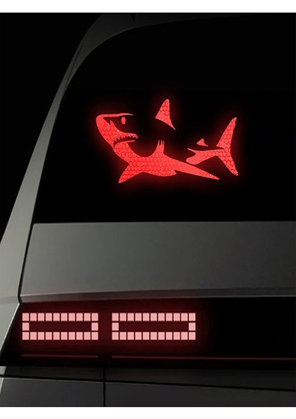Köpek Balığı Reflektörlü Oto Sticker Yapıştırma