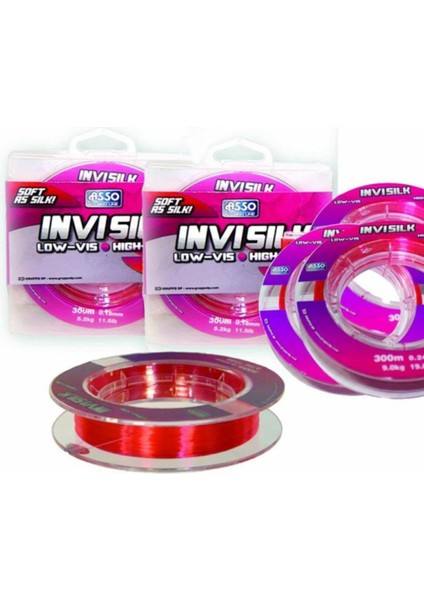 Invisilk Surf Casting Kırmızı Misina 300 mt
