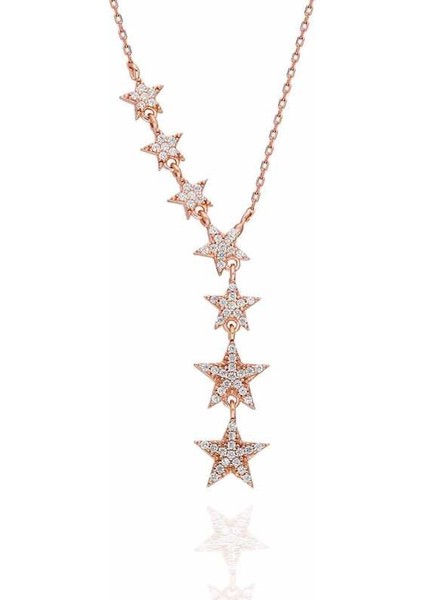 Gümüş Kayan Yıldızlar Kadın Kolye