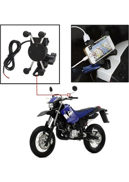 Motosiklet Için Usbli Kamera ve Telefon Tutacağı (Yurt Dışından)
