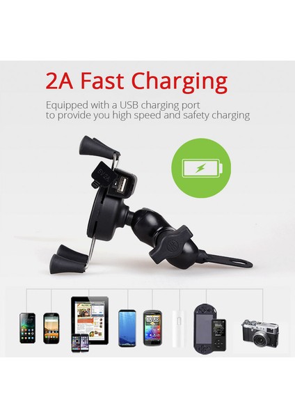 Motosiklet Için Usbli Kamera ve Telefon Tutacağı (Yurt Dışından)
