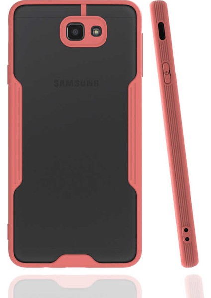 Samsung Galaxy J7 Prime Kılıf Kamera Korumalı Colorful Kapak - Pembe