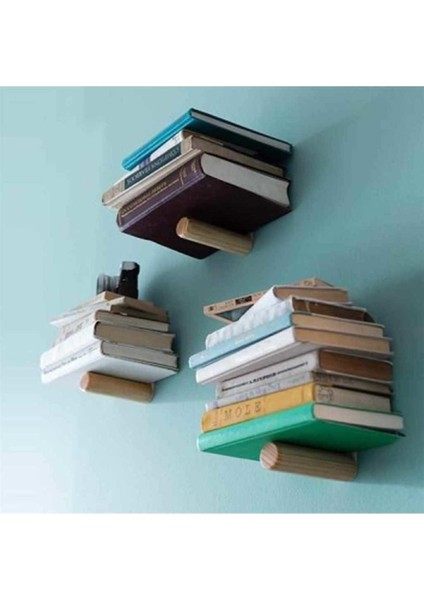Uçan Kitap Rafı Duvar Rafı 3 Adet Takım