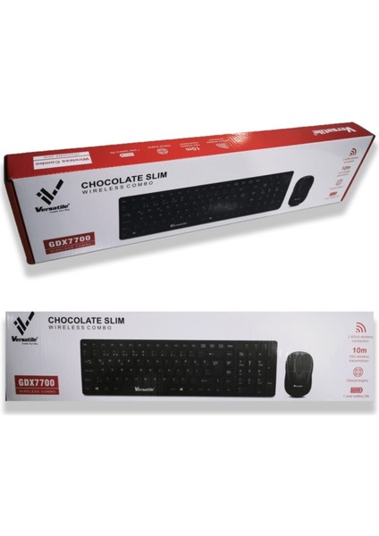 e GDx7700 Kablosuz Chocolate Slim Q Klavye Mouse