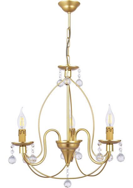 Kale 3 Lü Lüx Taşlı Avize (Gold) fiyatları