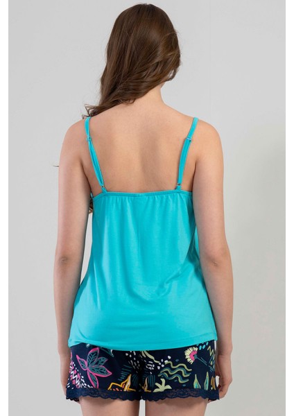 Ip Askılı Dantelli Şortlu Pijama Takım