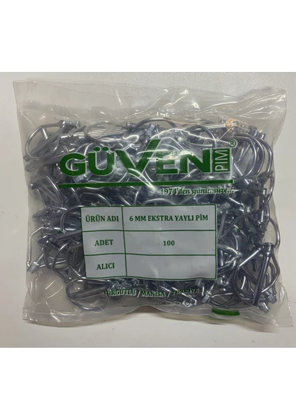 6 mm Güven Yaylı Pim (100 Adet)