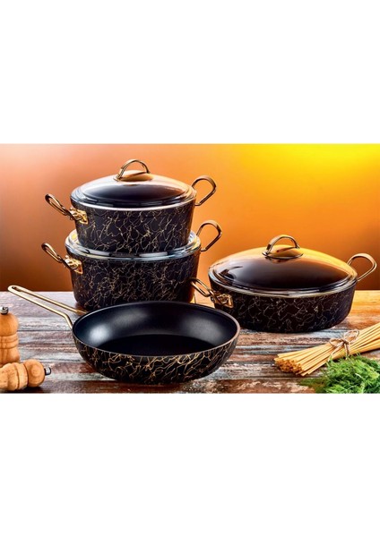 7 Parça Granit Döküm Tencere Set 3036 Bakır fiyatları