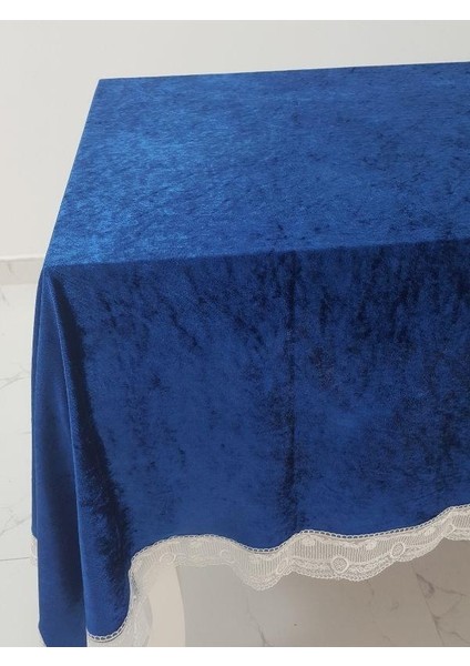 Pera Lüx Dantelli Kadife Kumaş Sax Masa Örtüsü Dikdörtgen 160x220 cm - 1008 fırsatları