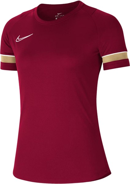 W Nk Df ACD21 Top Ss Kadın Kırmızı Futbol Tişört CV2627-677