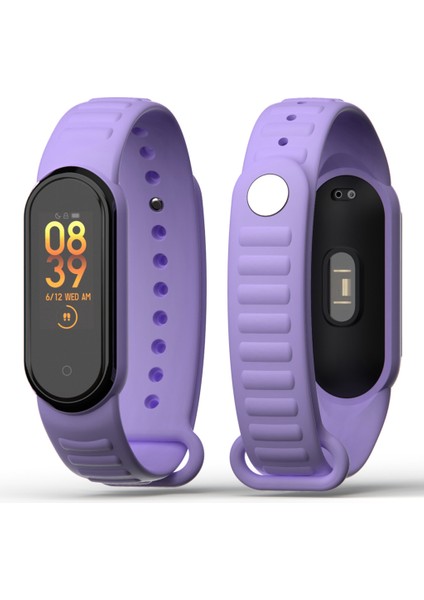 Xiaomi Mi Band 5/6 Uyumlu Loop Desenli Silikon Kordon