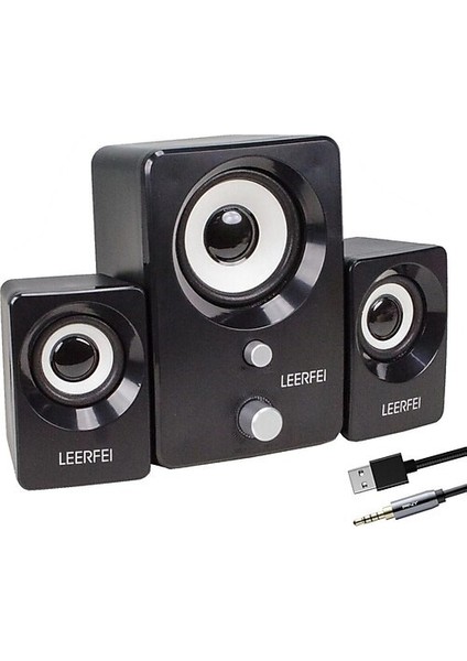 2+1 USB Ses Sistemi Speaker 6W Rms Hoparlör Bilgisayar Laptop Cep Telefonu