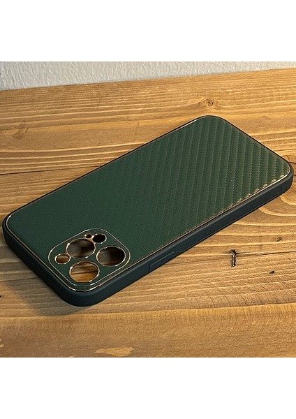 Iphone 12 Pro Max Kılıf Connection Desenli Kamera Korumalı Mat Yüzey Kılıf Haki