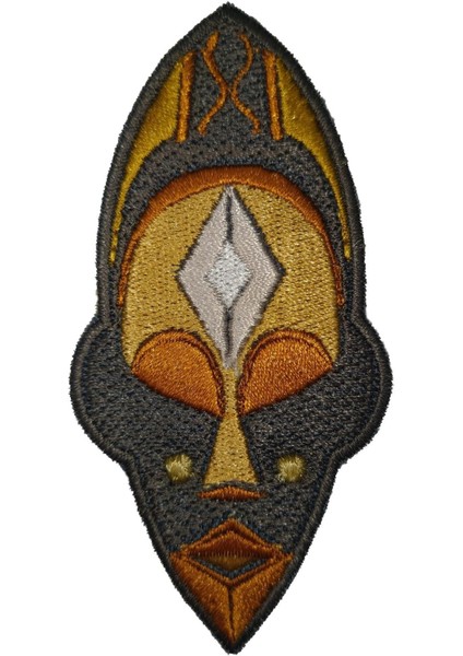 Sim Nakış Maske Mask Surat Nakış İşleme Arma Patch Peç 4.5 x 9 cm