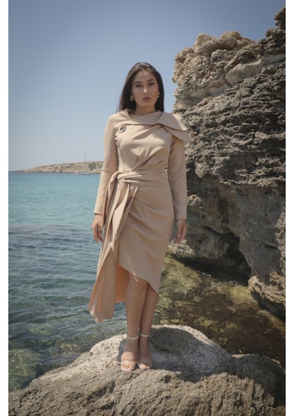 Bej Abiye Elbise