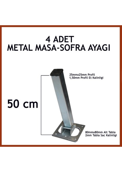 4lü Katlanır Metal Yer Sofrası Ayağı Yer Masası Ayağı 50 cm