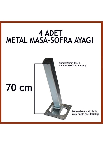 4lü Katlanır Metal Yer Sofrası Ayağı Yer Masası Ayağı 70 cm