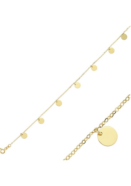 Yenn Jewelery 14K Pullu Altın Bileklik