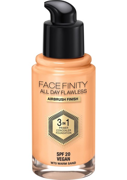 Fondöten - Facefinity All Day Flawless Foundation 70 Warm Sand