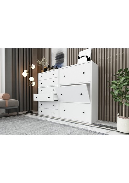 Çekmeceli Düser Kapakli Sifonyer Beyaz 130 cm SFN-1039-Ç fiyatları