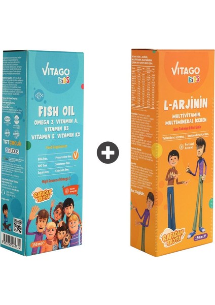 Kids 2'li Balık Yağı + Multivitamin Şurup