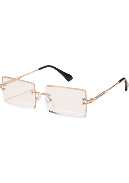 Retro Güneş Gözlüğü Chic Parti Renkli Lens Uv Koruma Gözlük Gözlük Shades Gold Bacak Temizle Lens