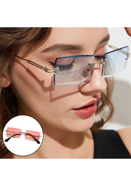 Retro Güneş Gözlüğü Chic Parti Renkli Lens Uv Koruma Gözlük Gözlük Gümüş Gümüş Bacak Kırmızı Lens fırsatları